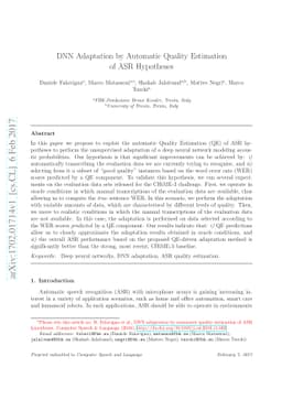 DNN adaptation by automatic quality estimation of ASR hypotheses