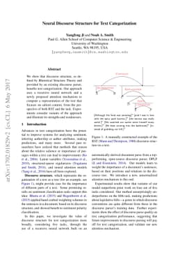 Neural Discourse Structure for Text Categorization