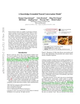 A Knowledge-Grounded Neural Conversation Model