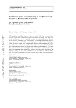 Continuous-Time User Modeling in the Presence of Badges: A Probabilistic
  Approach