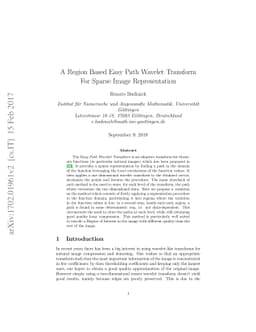 A Region Based Easy Path Wavelet Transform For Sparse Image
  Representation