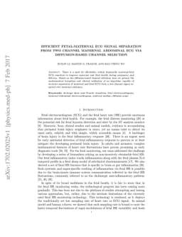 Efficient fetal-maternal ECG signal separation from two channel maternal
  abdominal ECG via diffusion-based channel selection