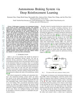 Autonomous Braking System via Deep Reinforcement Learning