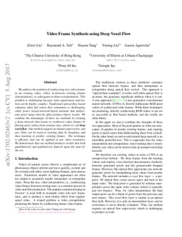 Video Frame Synthesis using Deep Voxel Flow