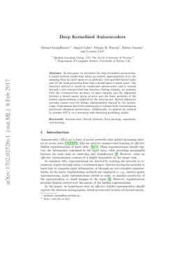 Deep Kernelized Autoencoders