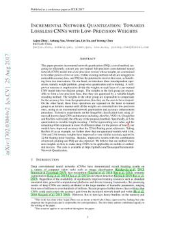 Incremental Network Quantization: Towards Lossless CNNs with
  Low-Precision Weights