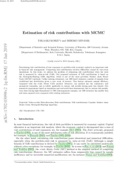 Estimation of Risk Contributions with MCMC