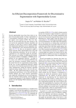 An Efficient Decomposition Framework for Discriminative Segmentation
  with Supermodular Losses
