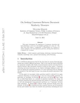 On Seeking Consensus Between Document Similarity Measures