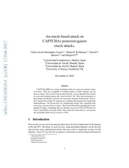 An oracle-based attack on CAPTCHAs protected against oracle attacks