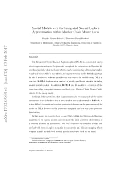 Spatial Models with the Integrated Nested Laplace Approximation within
  Markov Chain Monte Carlo