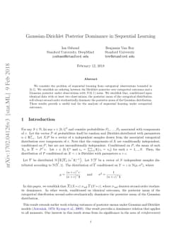 Gaussian-Dirichlet Posterior Dominance in Sequential Learning