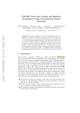 DAGER: Deep Age, Gender and Emotion Recognition Using Convolutional
  Neural Network
