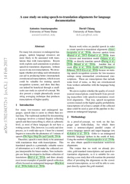 A case study on using speech-to-translation alignments for language
  documentation