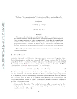 Robust Regression via Mutivariate Regression Depth