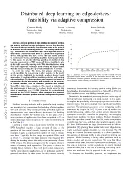 Distributed deep learning on edge-devices: feasibility via adaptive
  compression