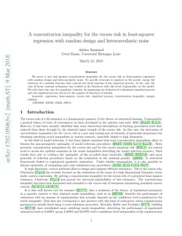 A concentration inequality for the excess risk in least-squares
  regression with random design and heteroscedastic noise