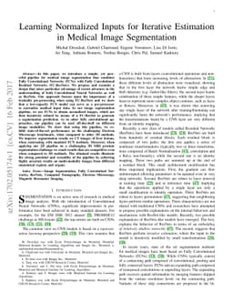 Learning Normalized Inputs for Iterative Estimation in Medical Image
  Segmentation