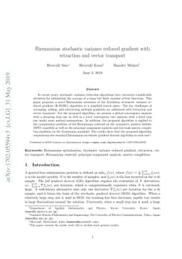 Riemannian stochastic variance reduced gradient algorithm with
  retraction and vector transport