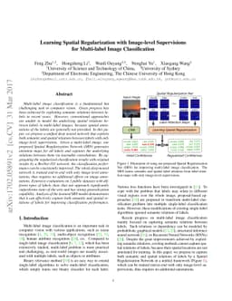 Learning Spatial Regularization with Image-level Supervisions for
  Multi-label Image Classification