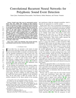 Convolutional Recurrent Neural Networks for Polyphonic Sound Event
  Detection