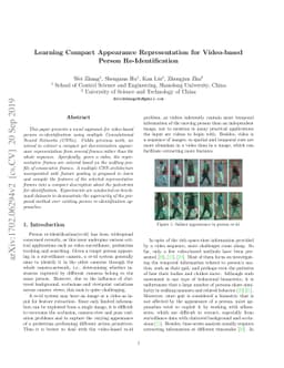 Learning Compact Appearance Representation for Video-based Person
  Re-Identification