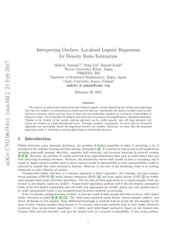 Interpreting Outliers: Localized Logistic Regression for Density Ratio
  Estimation