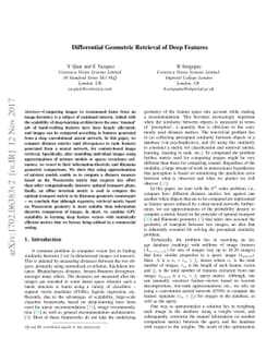 Differential Geometric Retrieval of Deep Features