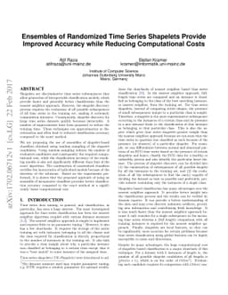 Ensembles of Randomized Time Series Shapelets Provide Improved Accuracy
  while Reducing Computational Costs