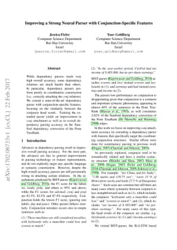 Improving a Strong Neural Parser with Conjunction-Specific Features