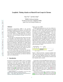 Loophole: Timing Attacks on Shared Event Loops in Chrome