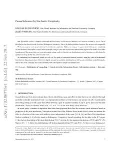Causal Inference by Stochastic Complexity