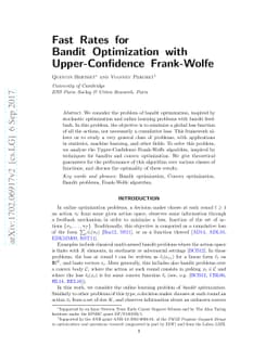 Fast Rates for Bandit Optimization with Upper-Confidence Frank-Wolfe