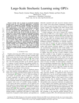Large-Scale Stochastic Learning using GPUs