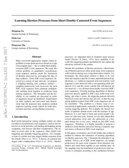 Learning Hawkes Processes from Short Doubly-Censored Event Sequences