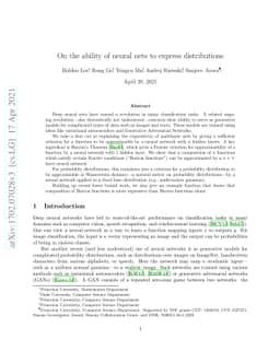 On the ability of neural nets to express distributions