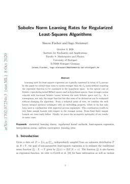 Sobolev Norm Learning Rates for Regularized Least-Squares Algorithm