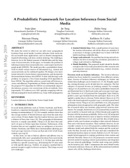 A Probabilistic Framework for Location Inference from Social Media