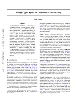 Strongly-Typed Agents are Guaranteed to Interact Safely
