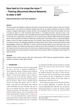 How hard is it to cross the room? -- Training (Recurrent) Neural
  Networks to steer a UAV