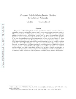 Compact Self-Stabilizing Leader Election for Arbitrary Networks