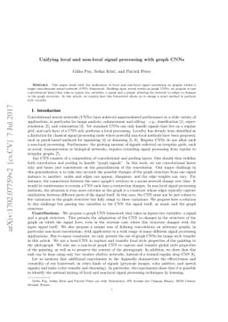 Unifying local and non-local signal processing with graph CNNs