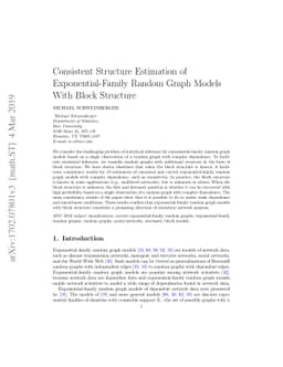 Consistent structure estimation of exponential-family random graph
  models with block structure