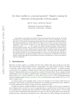 Are there needles in a moving haystack? Adaptive sensing for detection
  of dynamically evolving signals