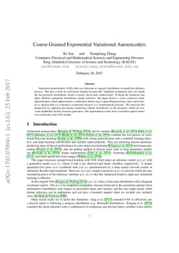 Coarse Grained Exponential Variational Autoencoders