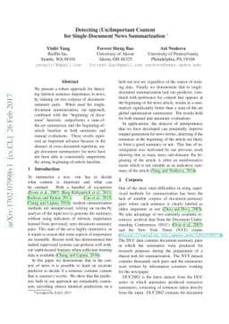 Detecting (Un)Important Content for Single-Document News Summarization