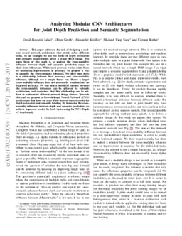 Analyzing Modular CNN Architectures for Joint Depth Prediction and
  Semantic Segmentation
