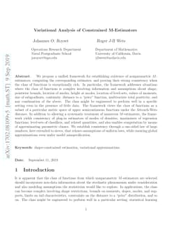 Variational Analysis of Constrained M-Estimators
