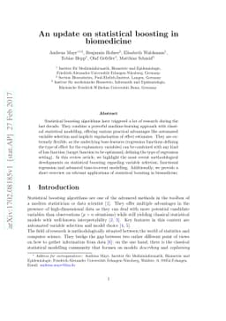 An update on statistical boosting in biomedicine