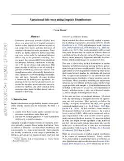 Variational Inference using Implicit Distributions